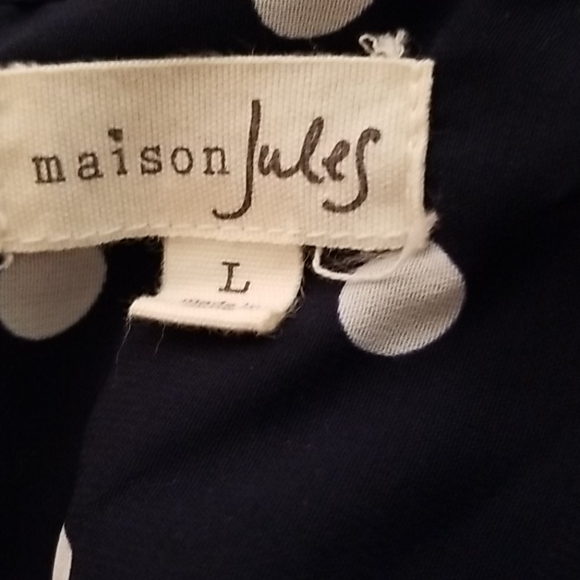 Maison Jules NavyWhite Polka Dot Dress L - Picture 5 of 5